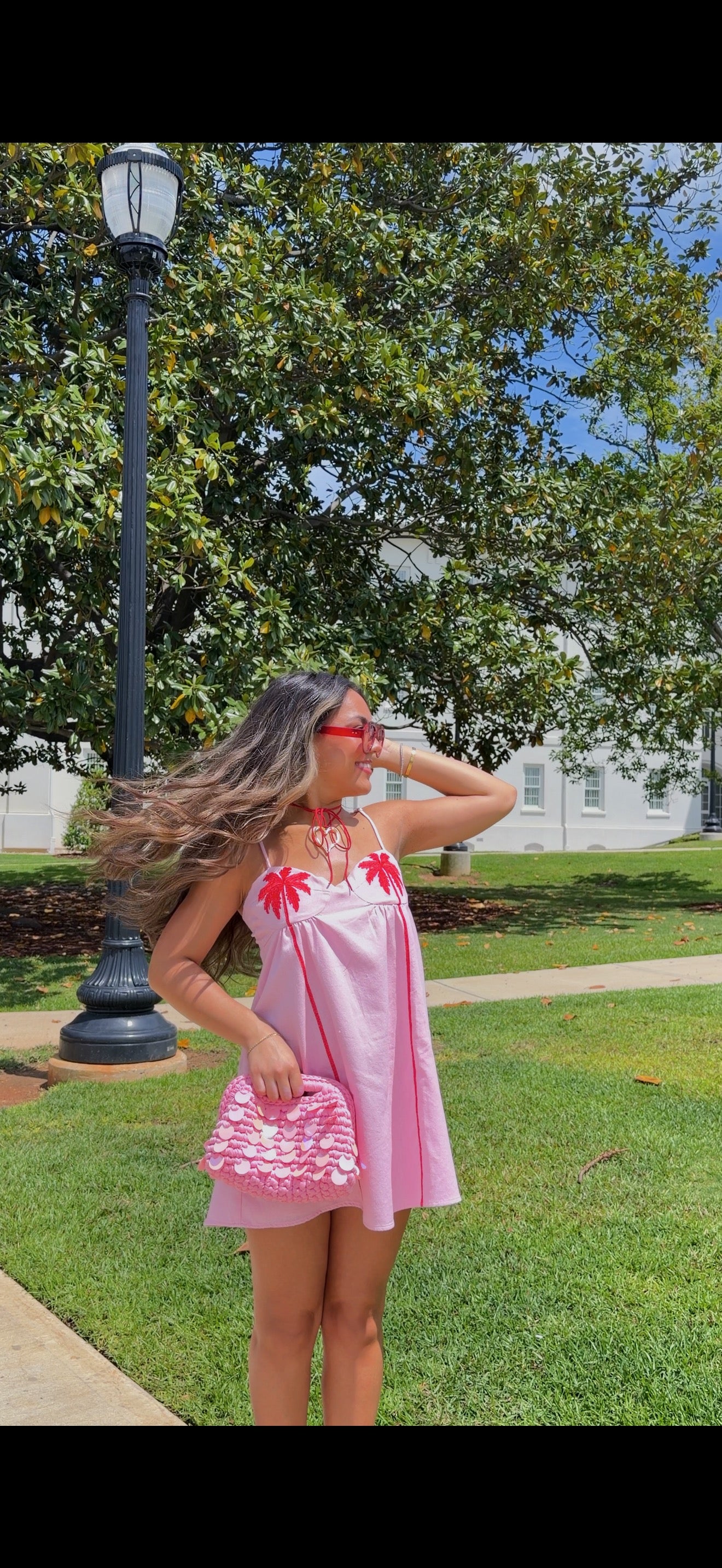 Pink palm dress