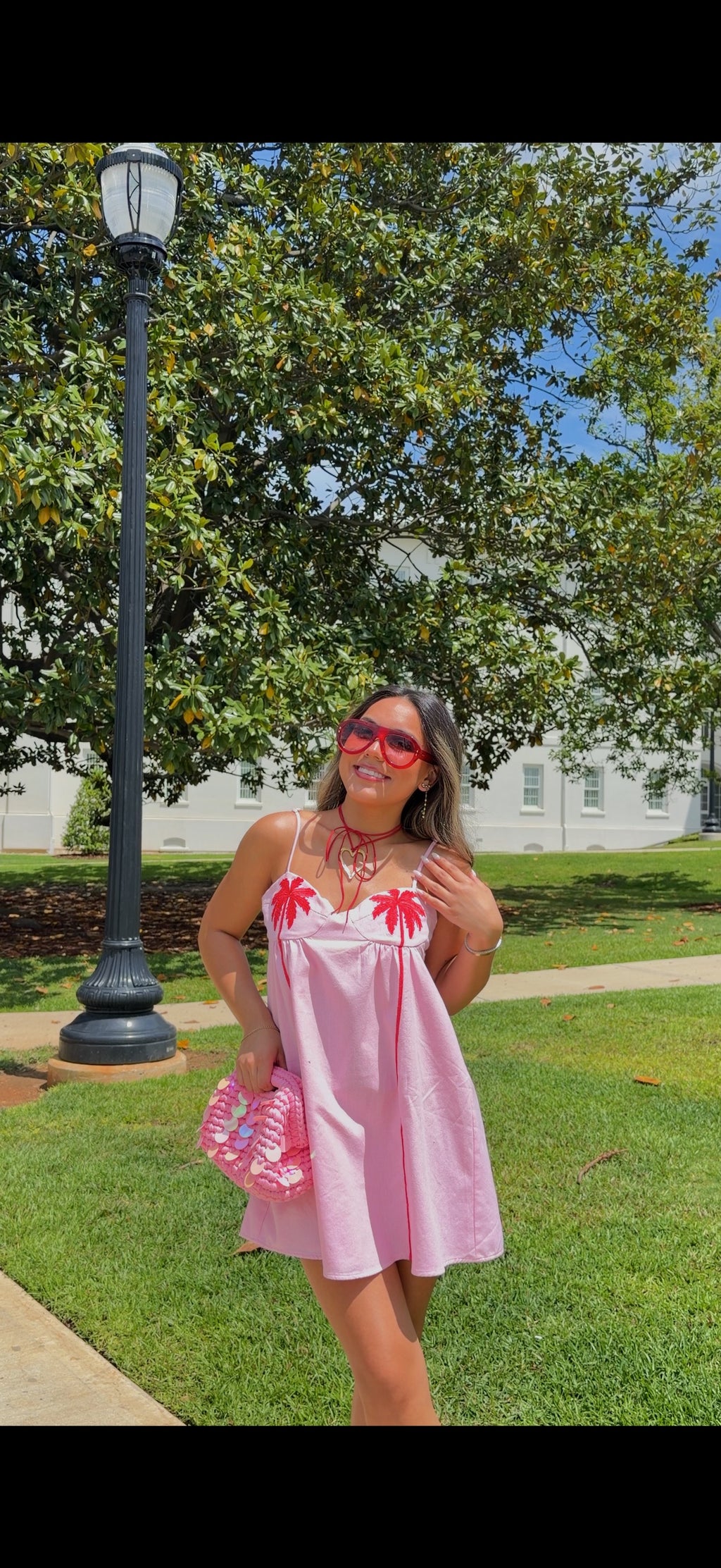 Pink palm dress