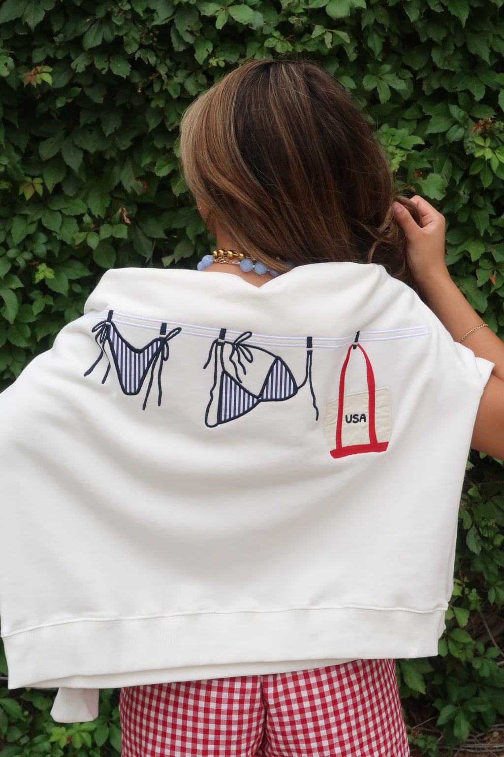 Red, White & Poolside Pullover