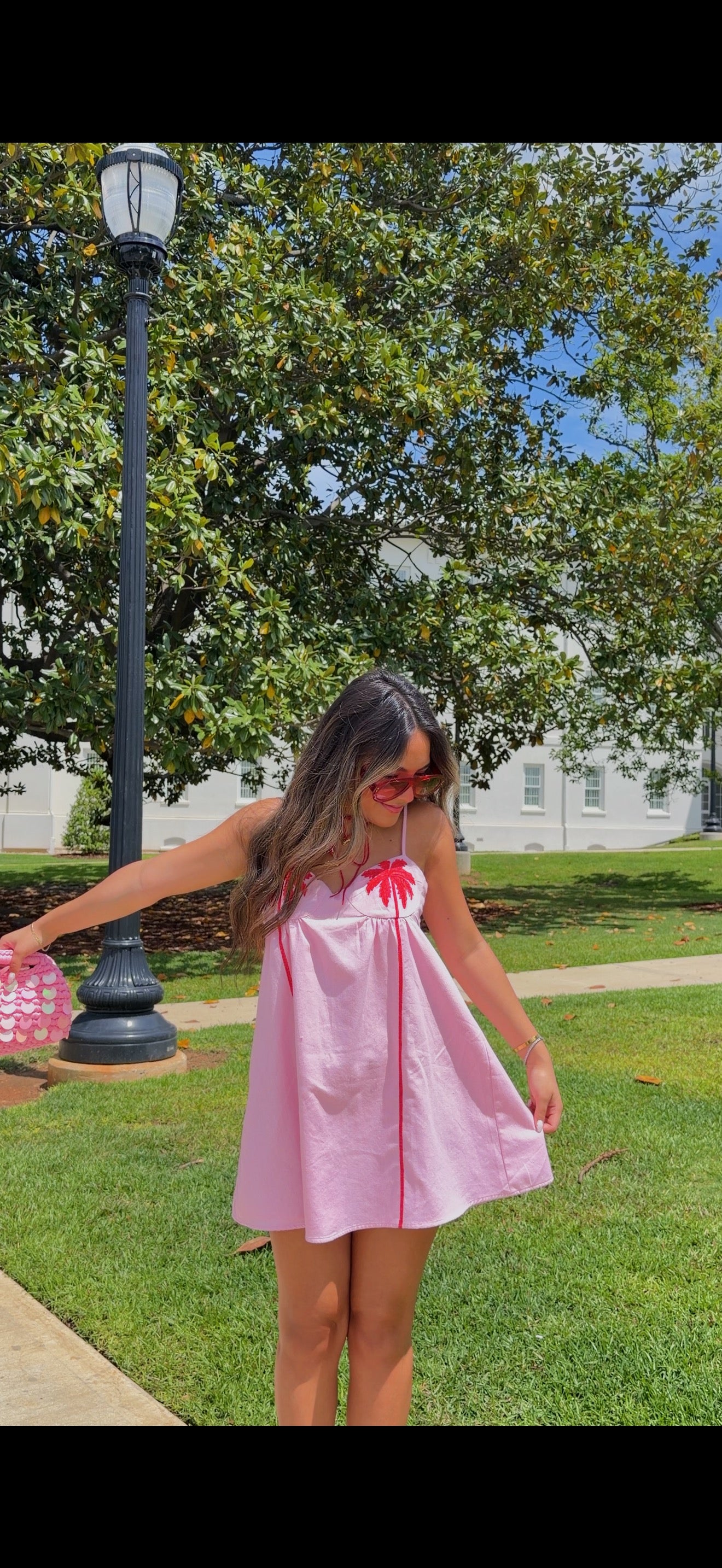 Pink palm dress
