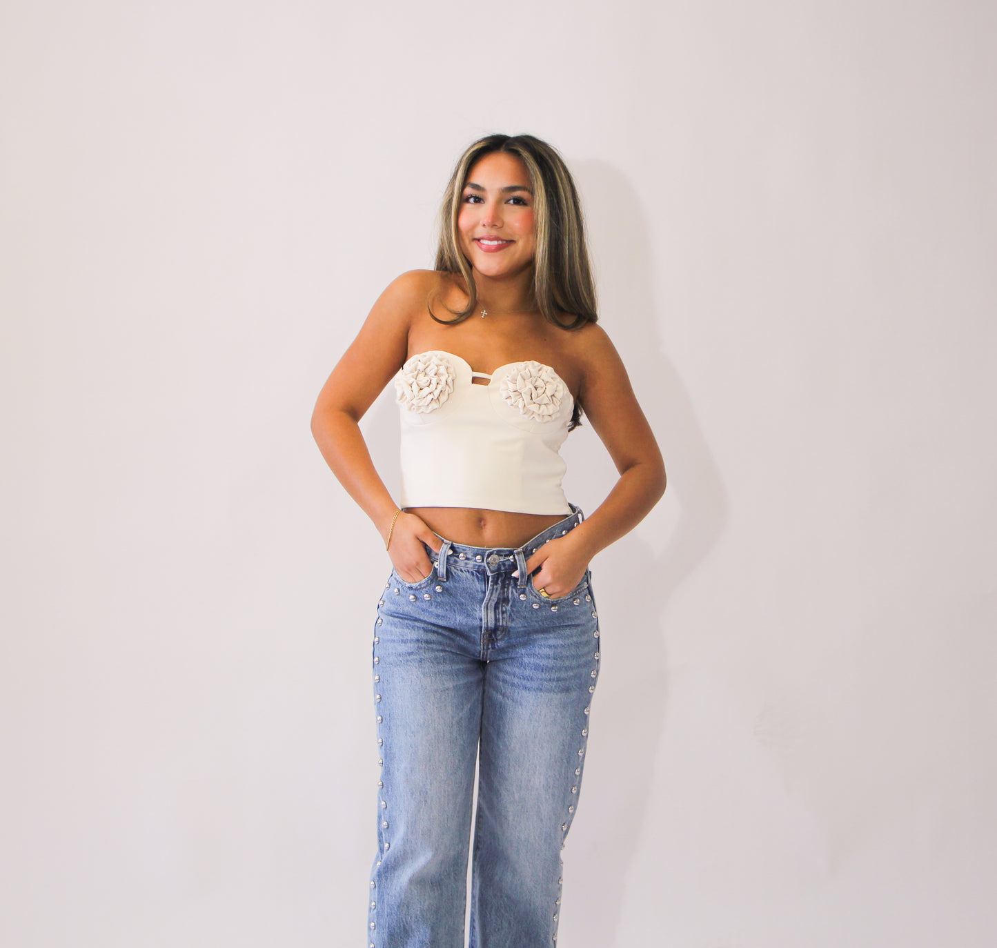 Flower bustier top